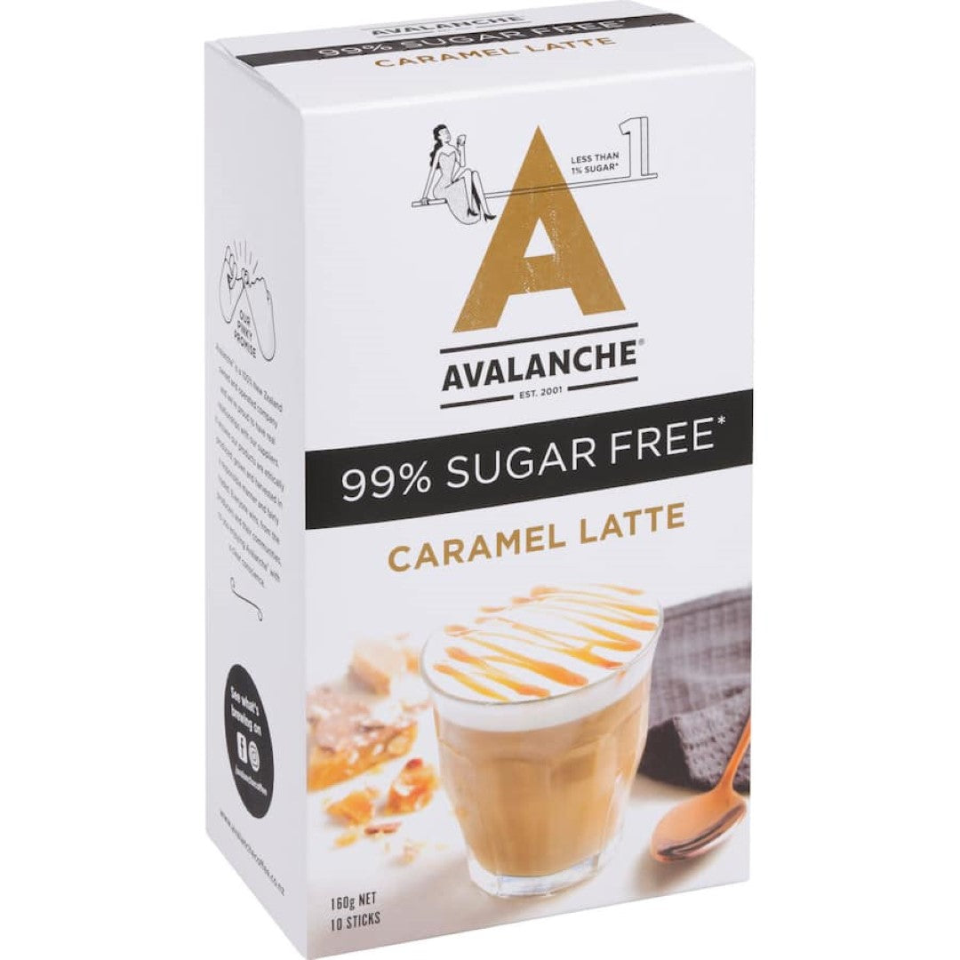 Avalanche Coffee Sachets 99% Sugar Free Caramel Latte 10 pack 160g
