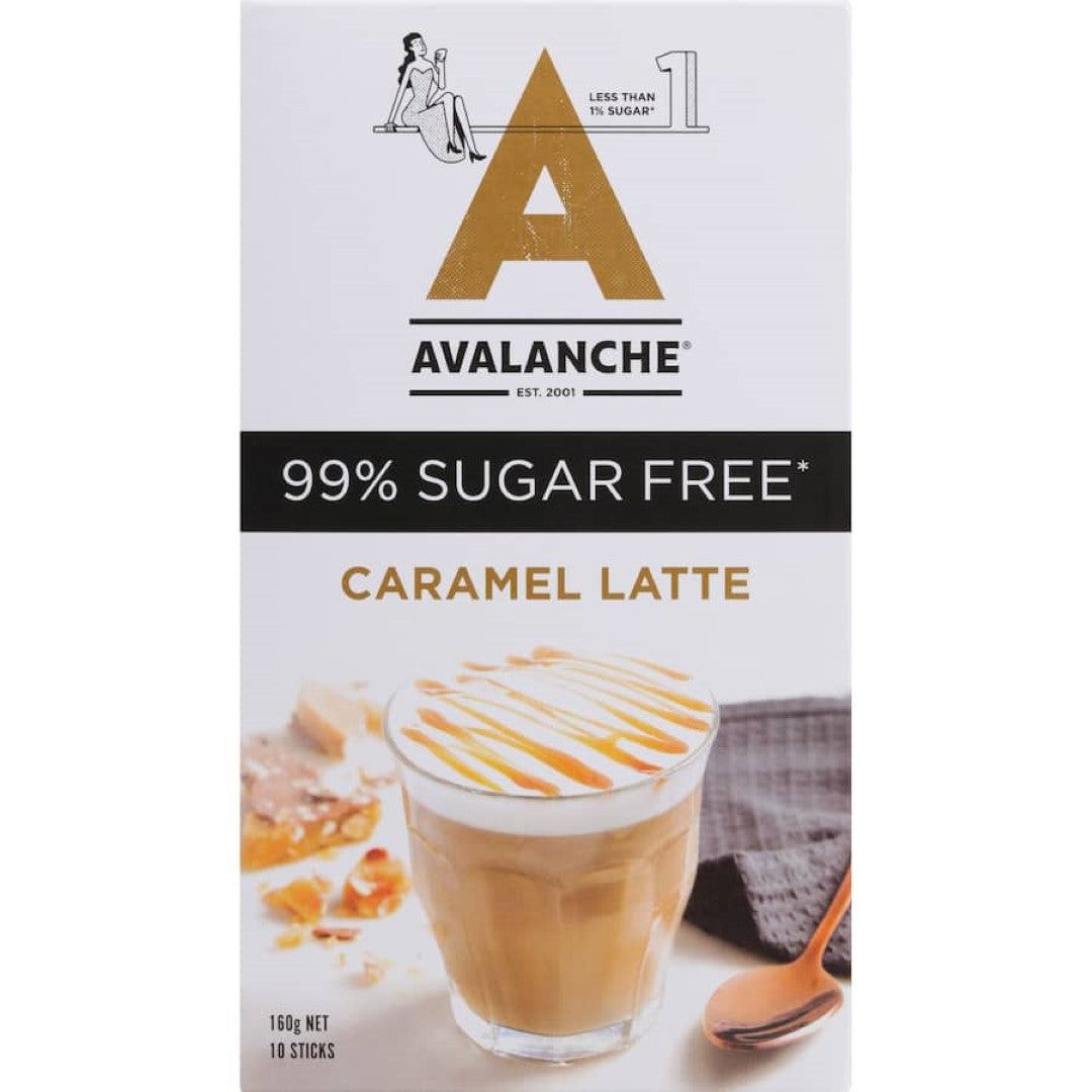 Avalanche Coffee Sachets 99% Sugar Free Caramel Latte 10 pack 160g