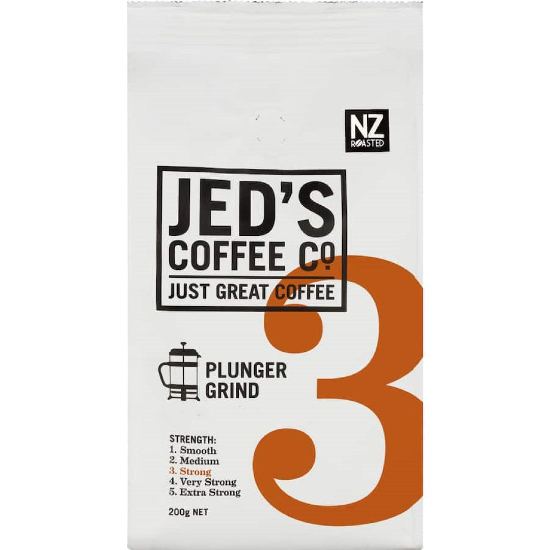 Jed's Plunger Grind Coffee 3 Strong 200g
