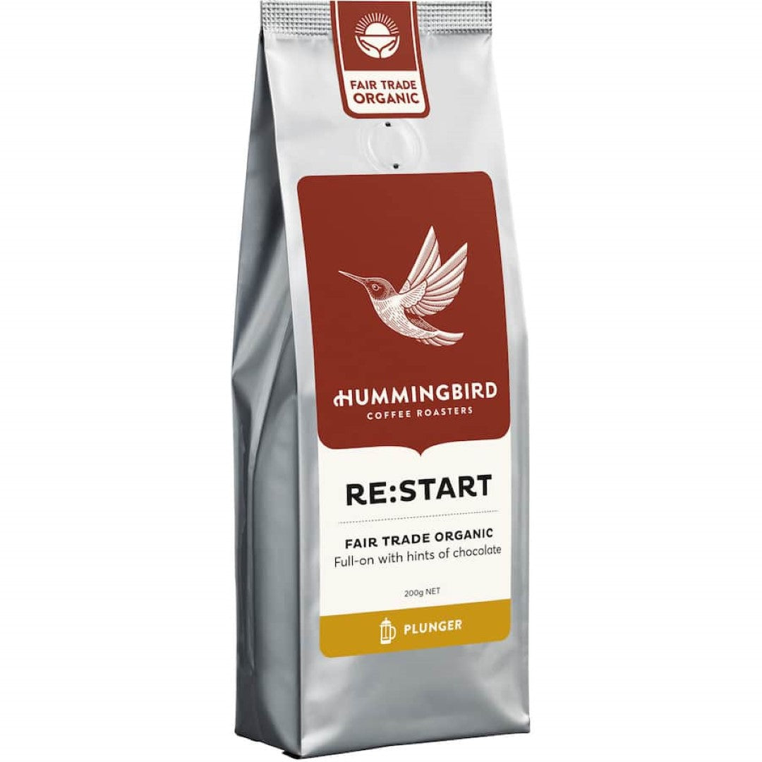 Hummingbird Coffee Plunger Re:start Organic Fair Trade 200g