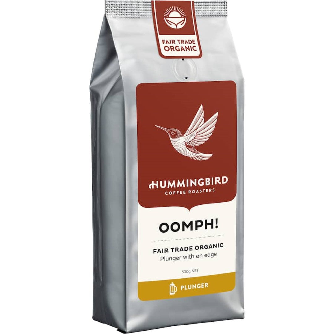 Hummingbird Coffee Plunger Oomph! Organic Fair Trade 500g