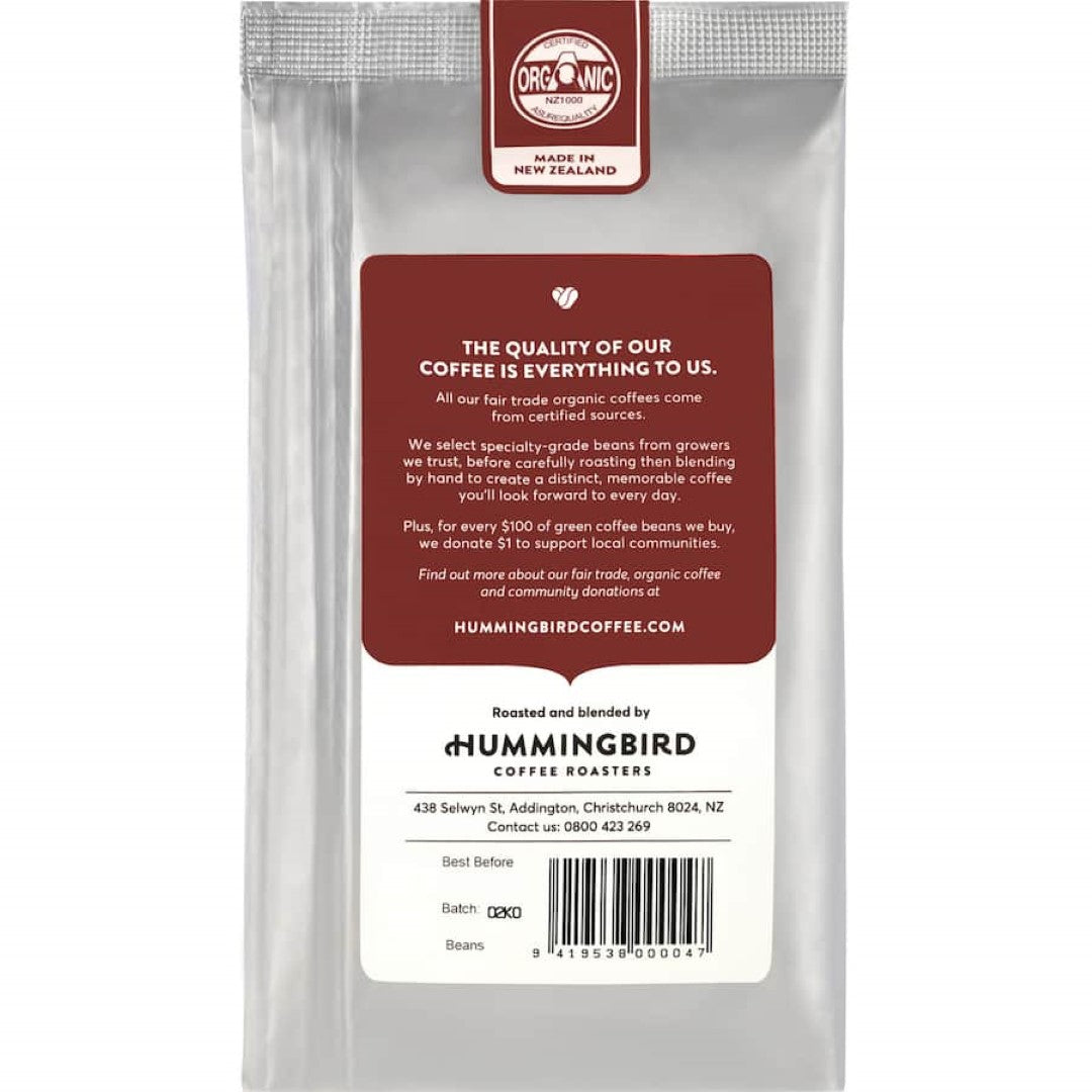 Hummingbird Coffee Beans Oomph! Organic Fair Trade 500g