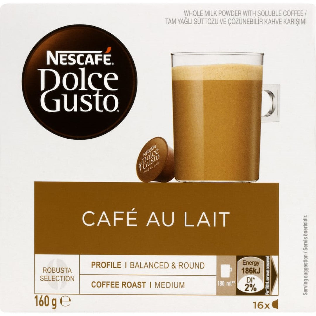 Nescafé Dolce Gusto Coffee Pods Cafe Au Lait 16 pack