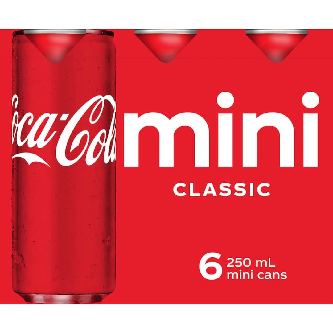 Coca Cola Soft Drink Mini 250ml cans 6pack