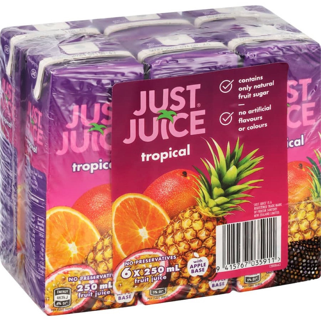 Just Juice Fruit Juice Tropical 250ml Each 6pack