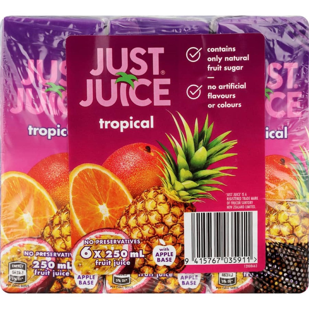 Just Juice Fruit Juice Tropical 250ml Each 6pack