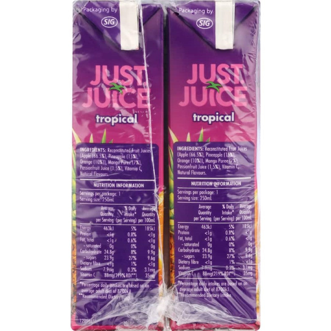 Just Juice Fruit Juice Tropical 250ml Each 6pack