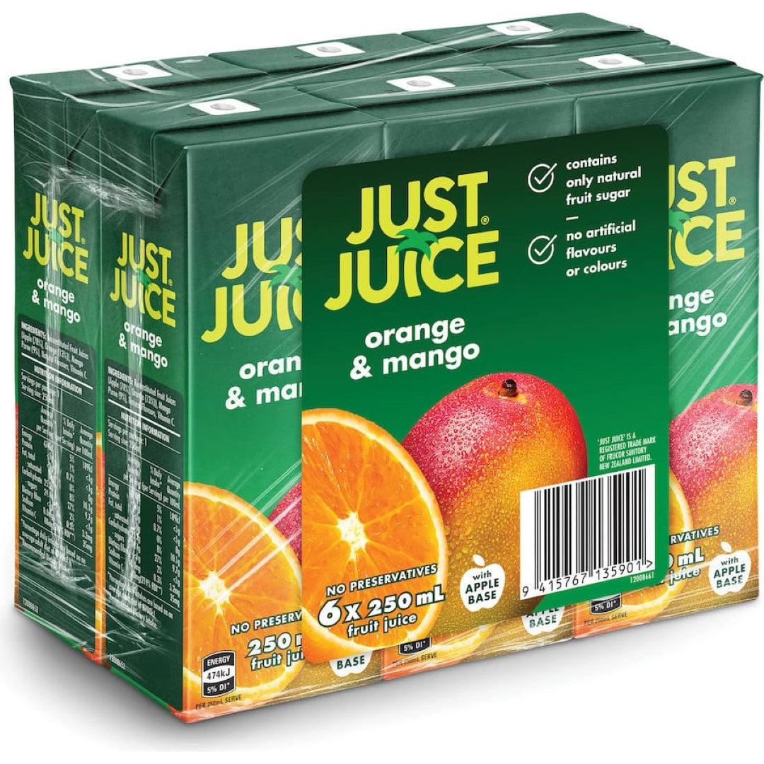 Just Juice Fruit Juice Orange & Mango 250ml 250ml 6pack