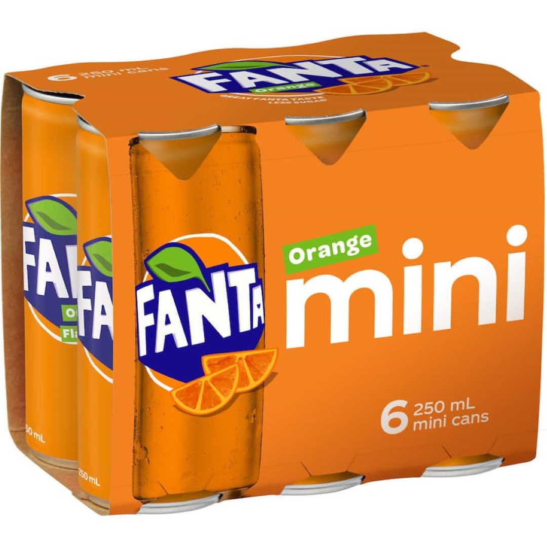 Fanta Soft Drink  250ml cans 6pack