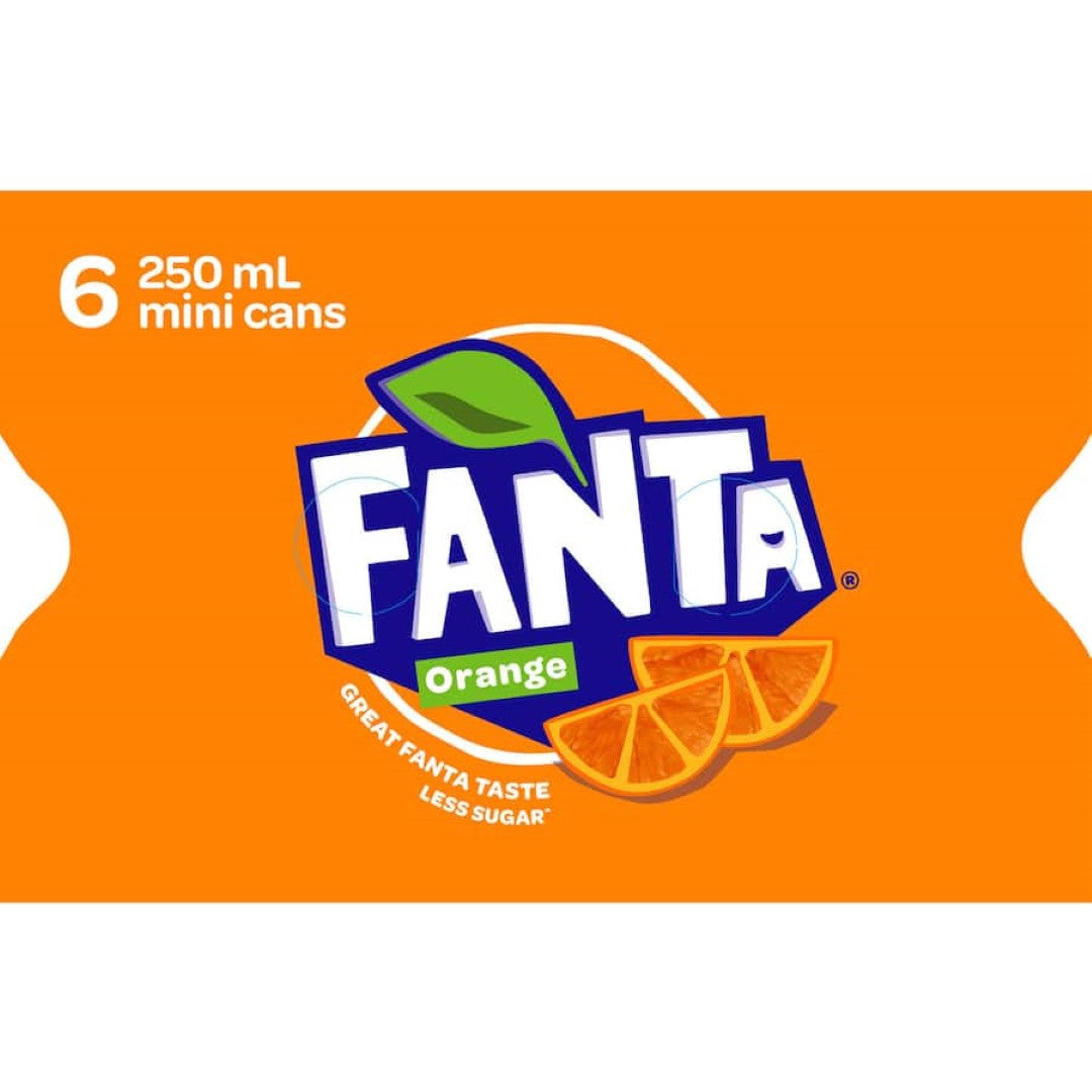 Fanta Soft Drink  250ml cans 6pack