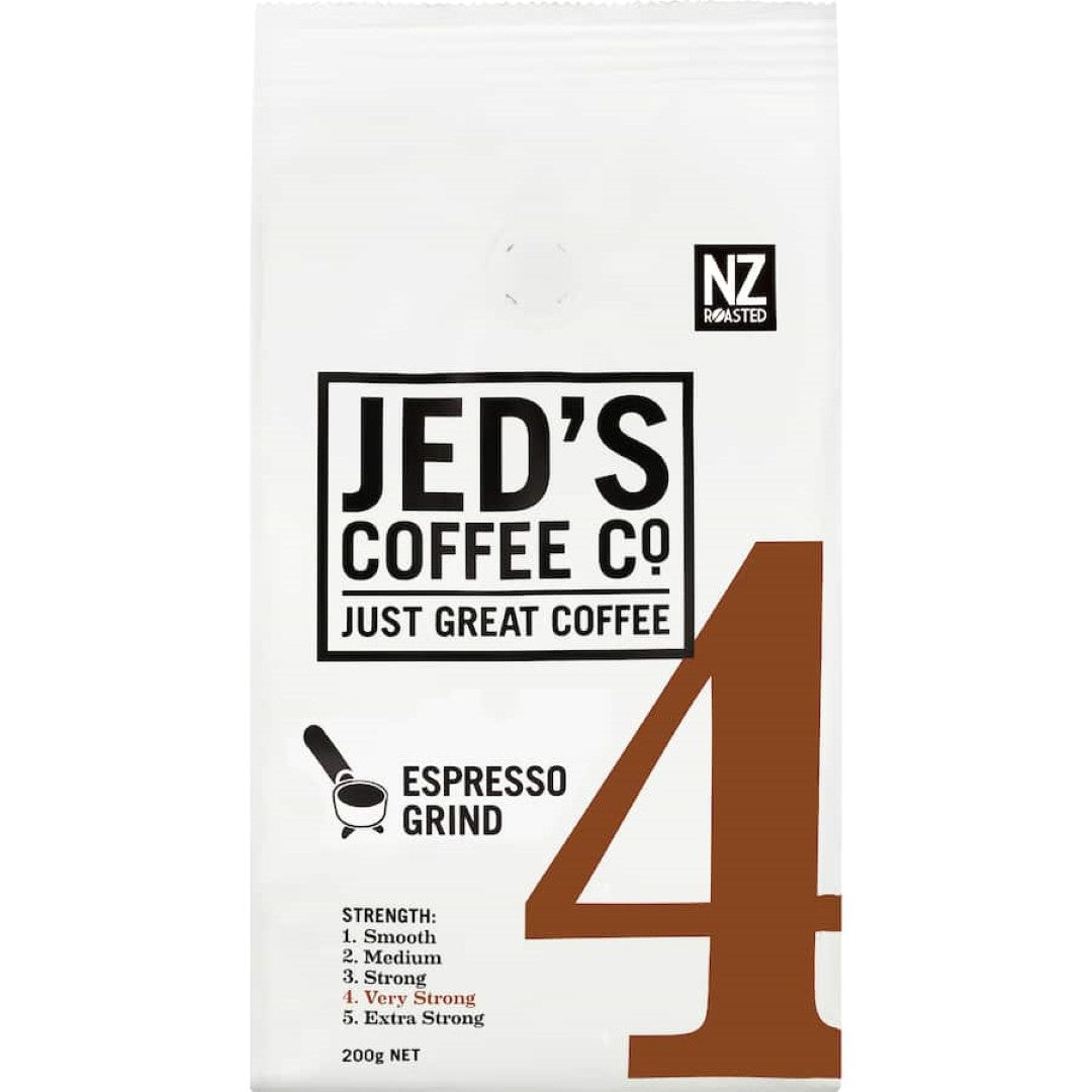 Jed's Espresso Grind Coffee 4 Very Strong 200g