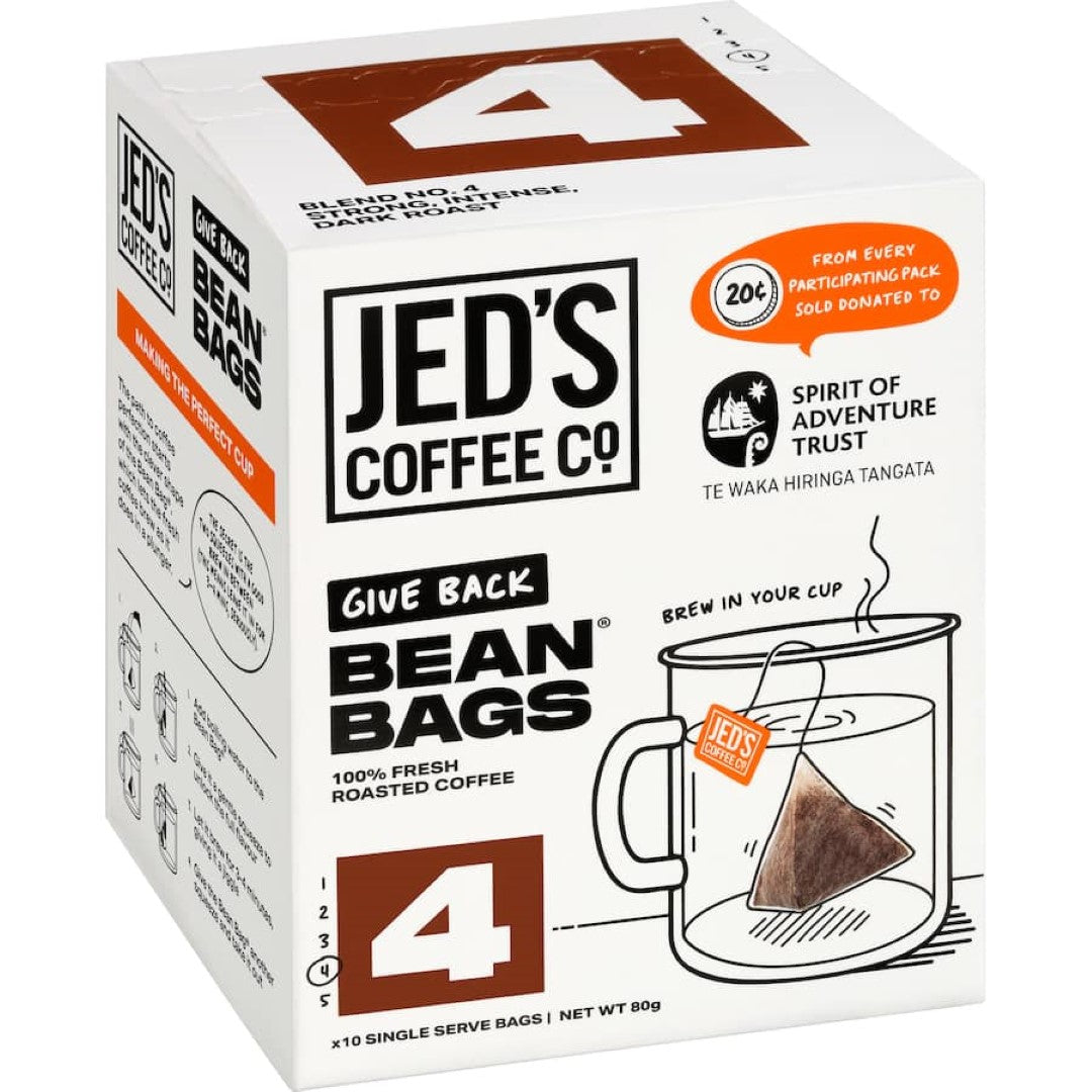 Jed's Coffee Bean Bags 4 Very Strong 10pack