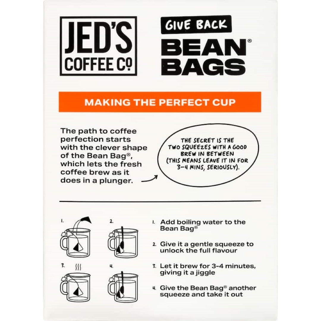 Jed's Coffee Bean Bags 4 Very Strong 10pack