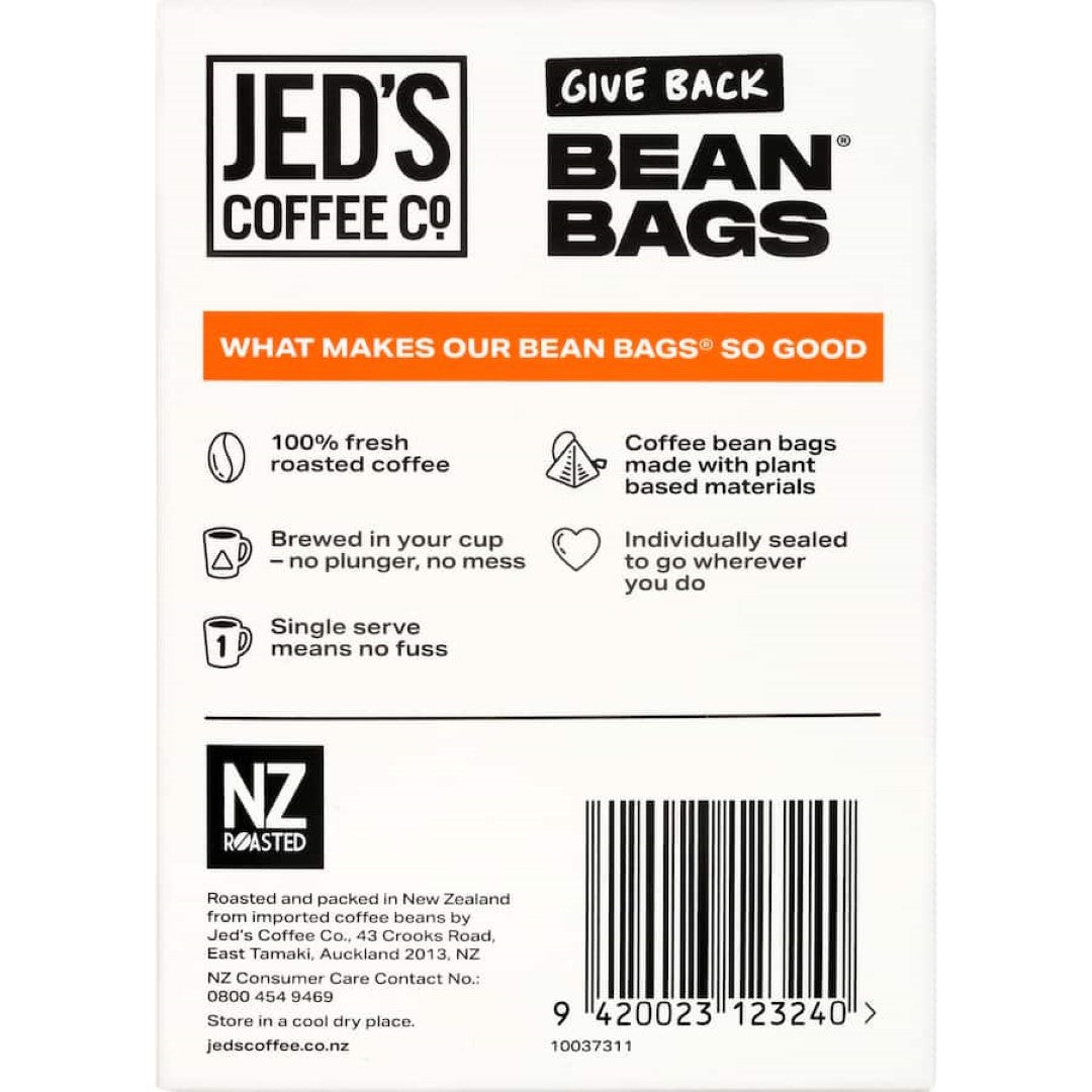 Jed's Coffee Bean Bags 4 Very Strong 10pack