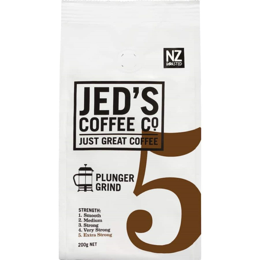 Jed's Plunger Grind Coffee 5 Extra Strong 200g