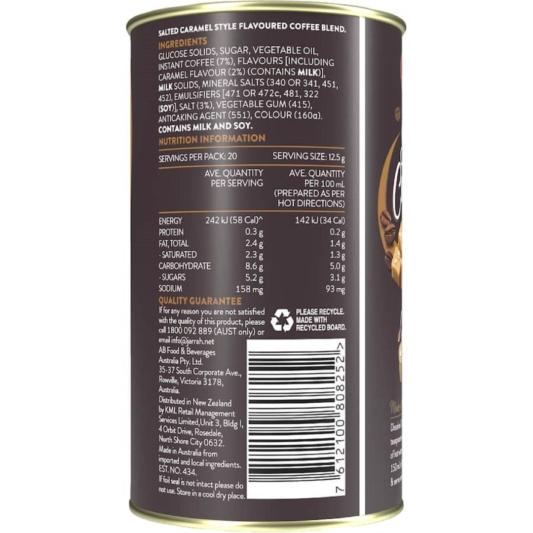 Jarrah Coffee Mix Salted Caramel Pottle 250g