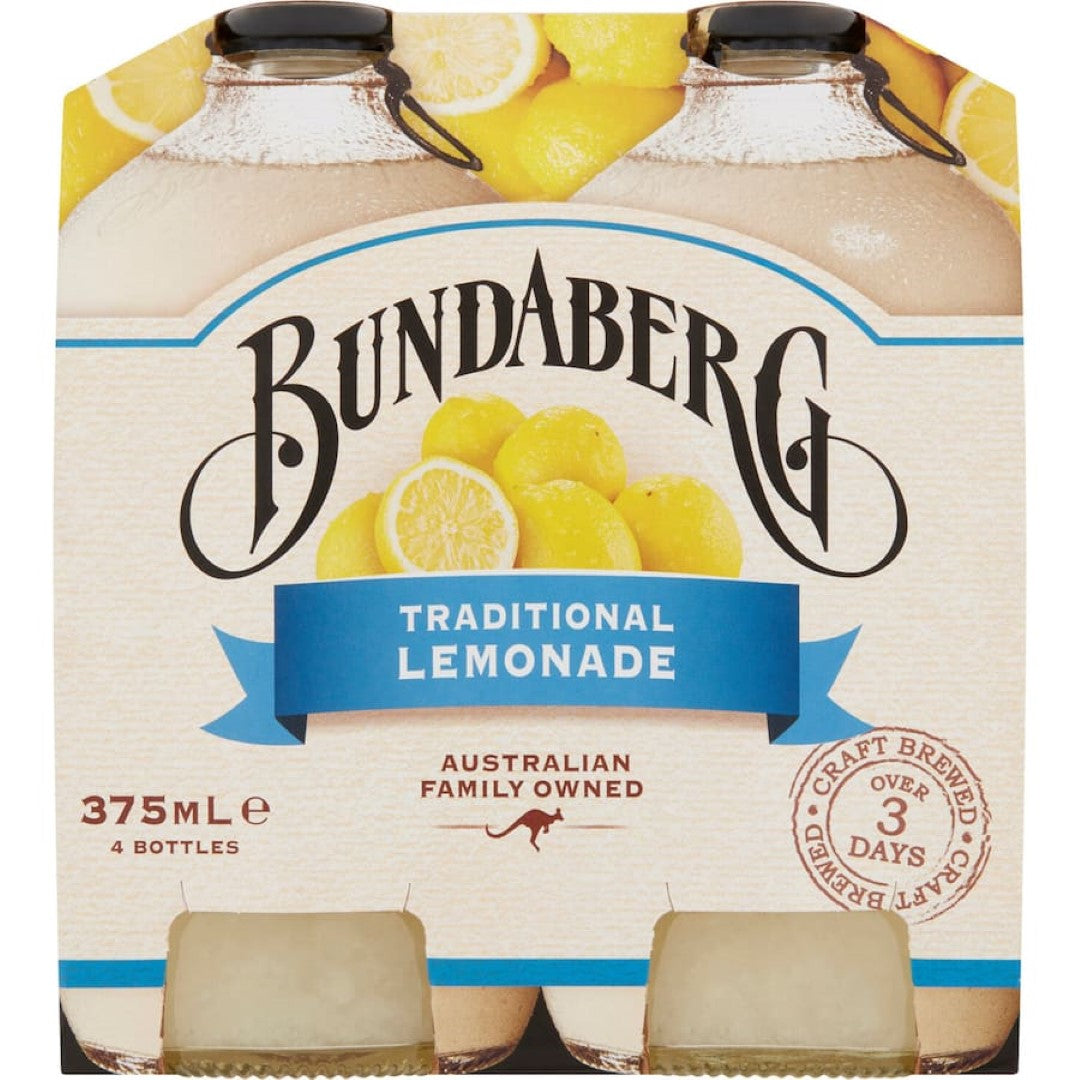 Bundaberg Lemonade Traditional 375ml bottles 4pack