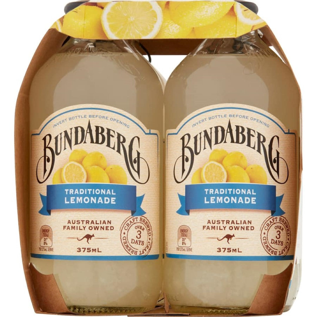Bundaberg Lemonade Traditional 375ml bottles 4pack