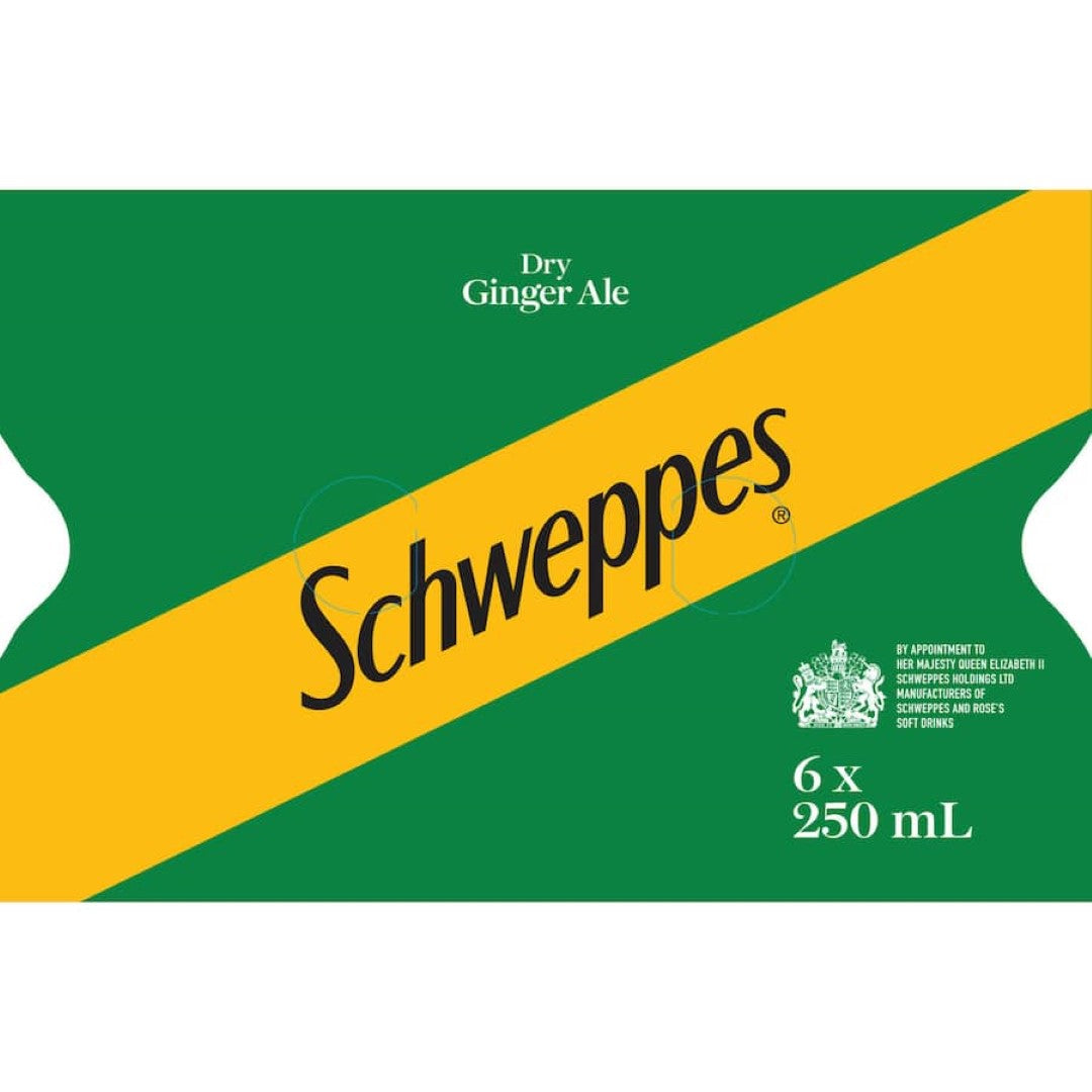 Schweppes Drink Mixers Dry Ginger Ale 250ml cans 6pack
