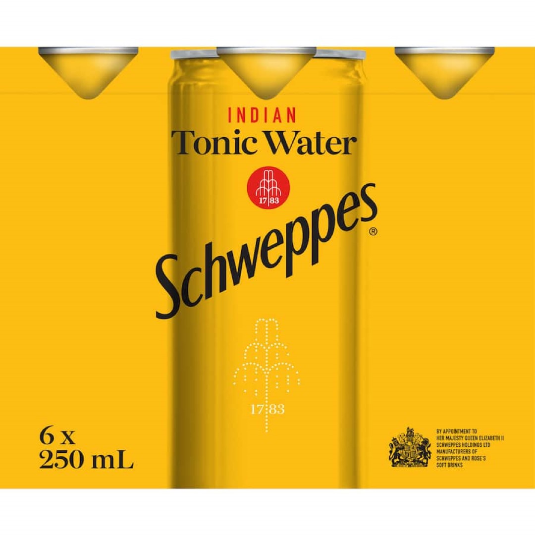 Schweppes Drink Mixers Indian Tonic Water 250ml cans 6pack