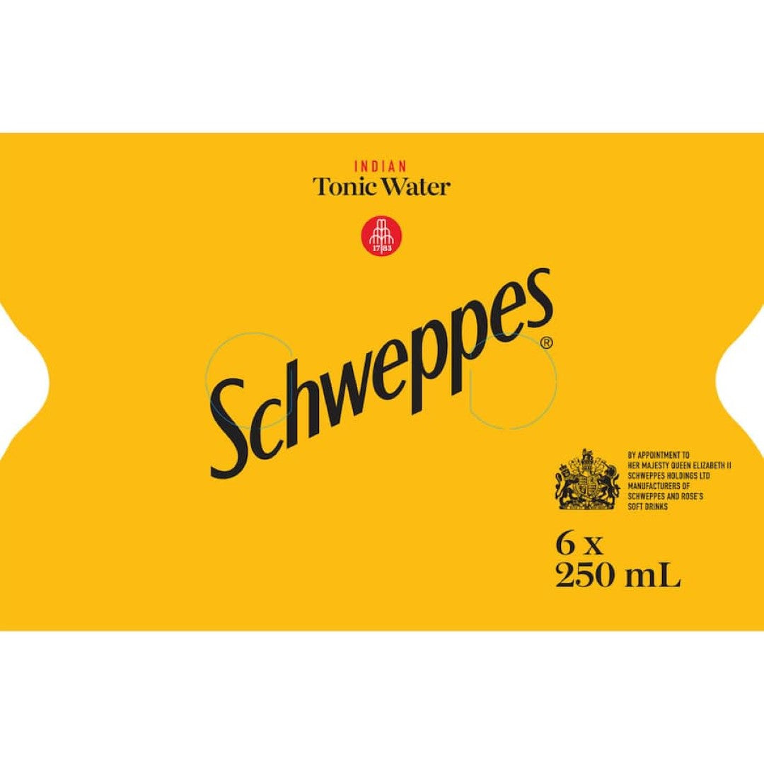 Schweppes Drink Mixers Indian Tonic Water 250ml cans 6pack