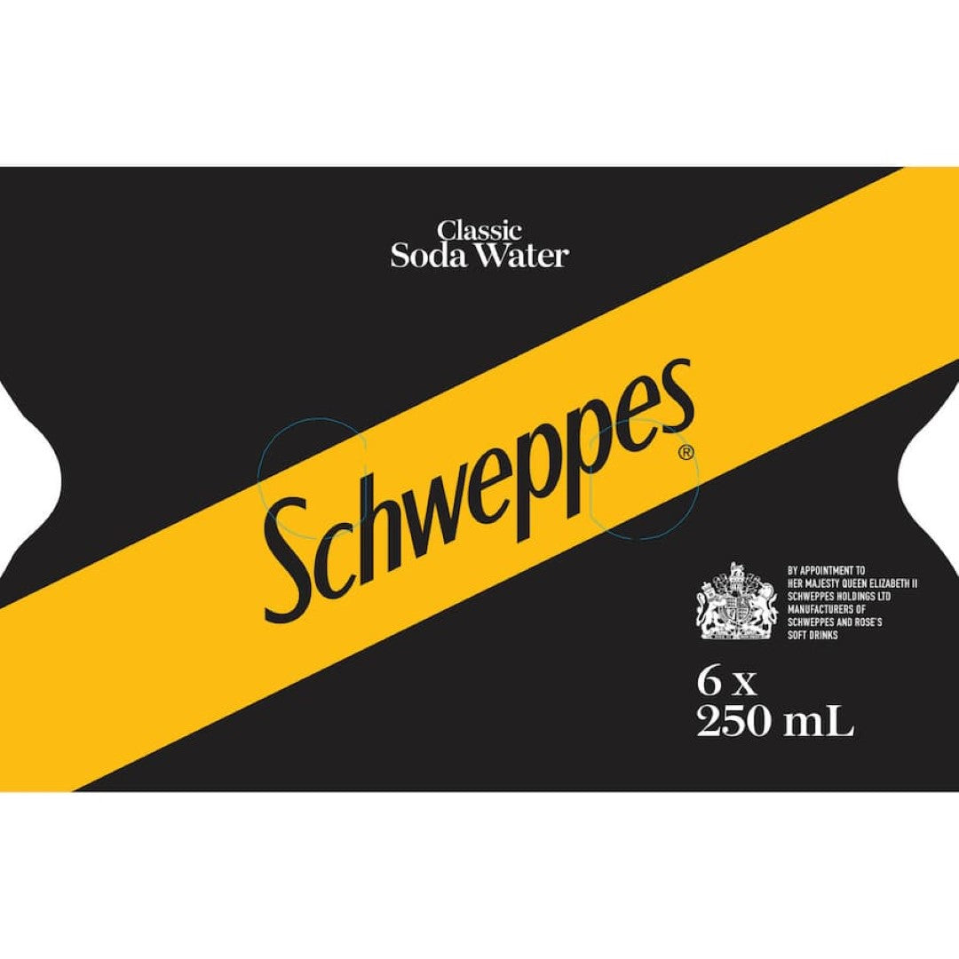 Schweppes Drink Mixers Soda Water 250ml cans 6pack