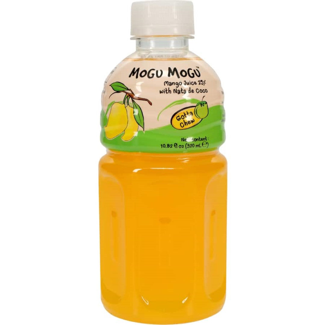 Mogu Mogu Juice Mango With Nata De Coco Bottle 320mL
