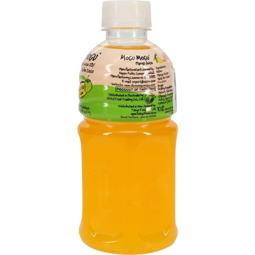 Mogu Mogu Juice Mango With Nata De Coco Bottle 320mL
