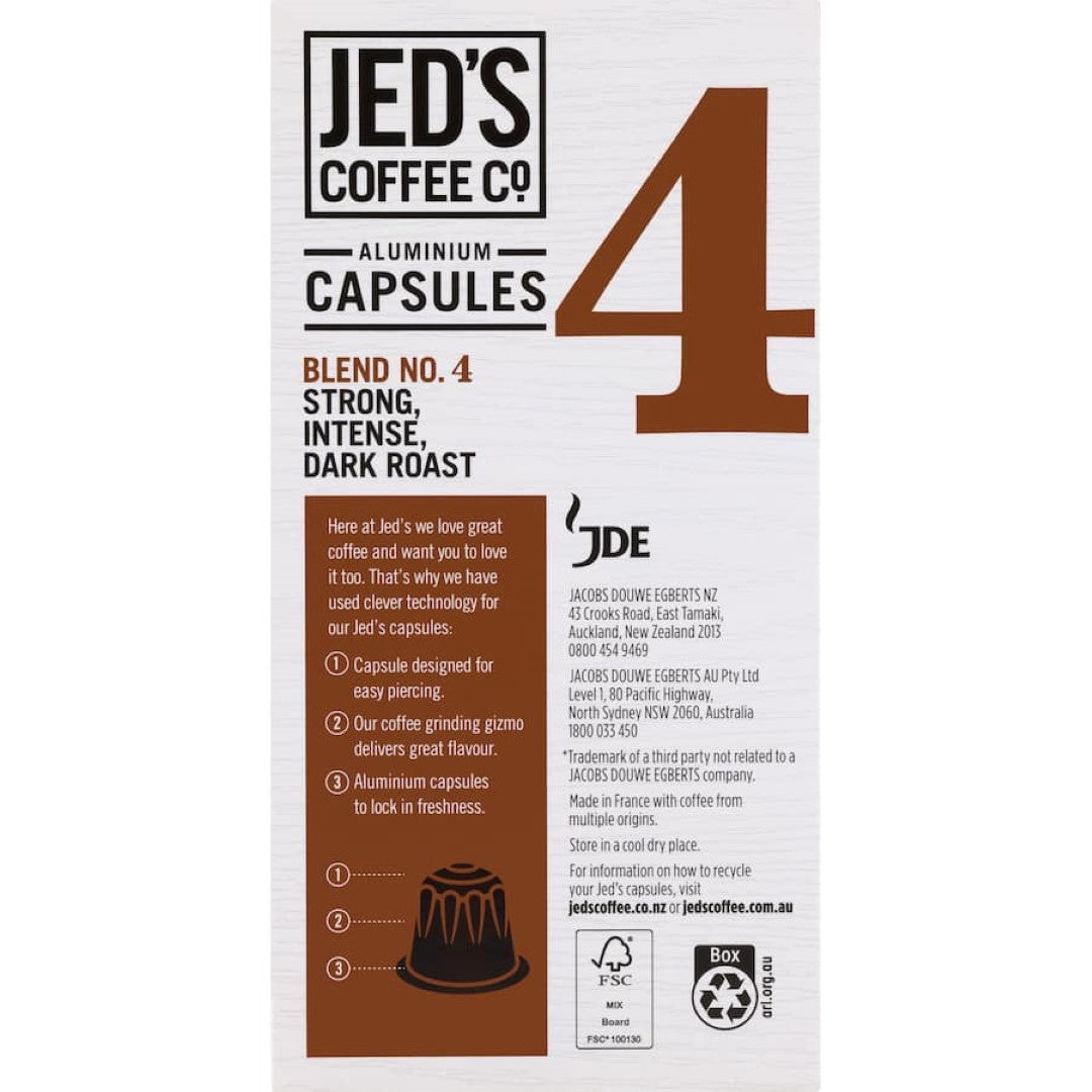 Jed's Coffee Capsules 4 Very Strong 10pack