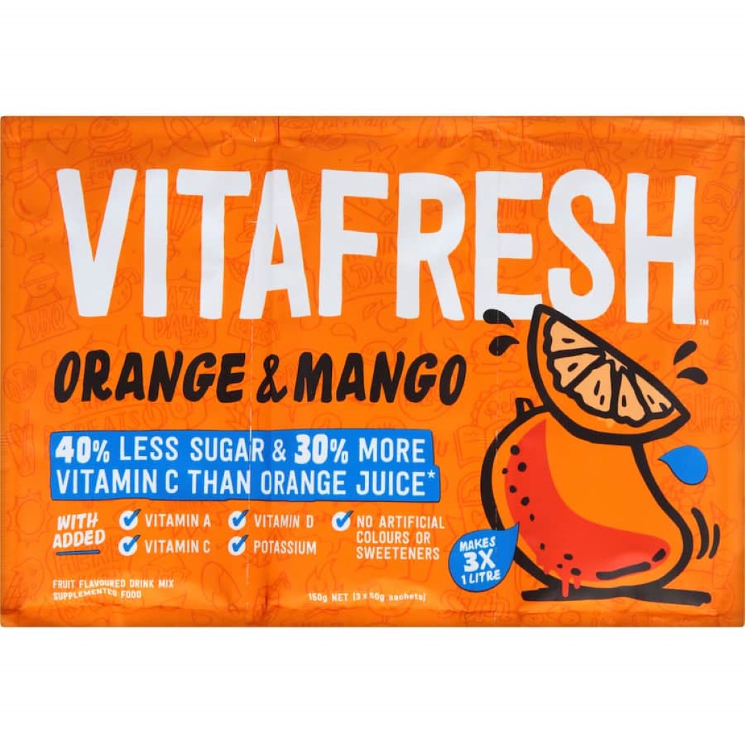 Vitafresh Sachet Drink Mix Orange & Mango 150g 3pack