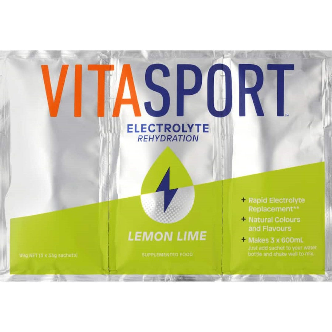 Vitasport Electrolyte Sachet Drink Mix Lemon Lime 99g 3pack