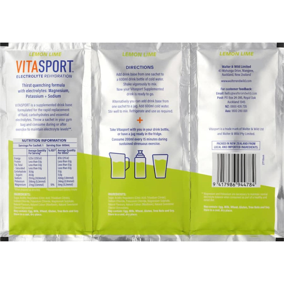 Vitasport Electrolyte Sachet Drink Mix Lemon Lime 99g 3pack