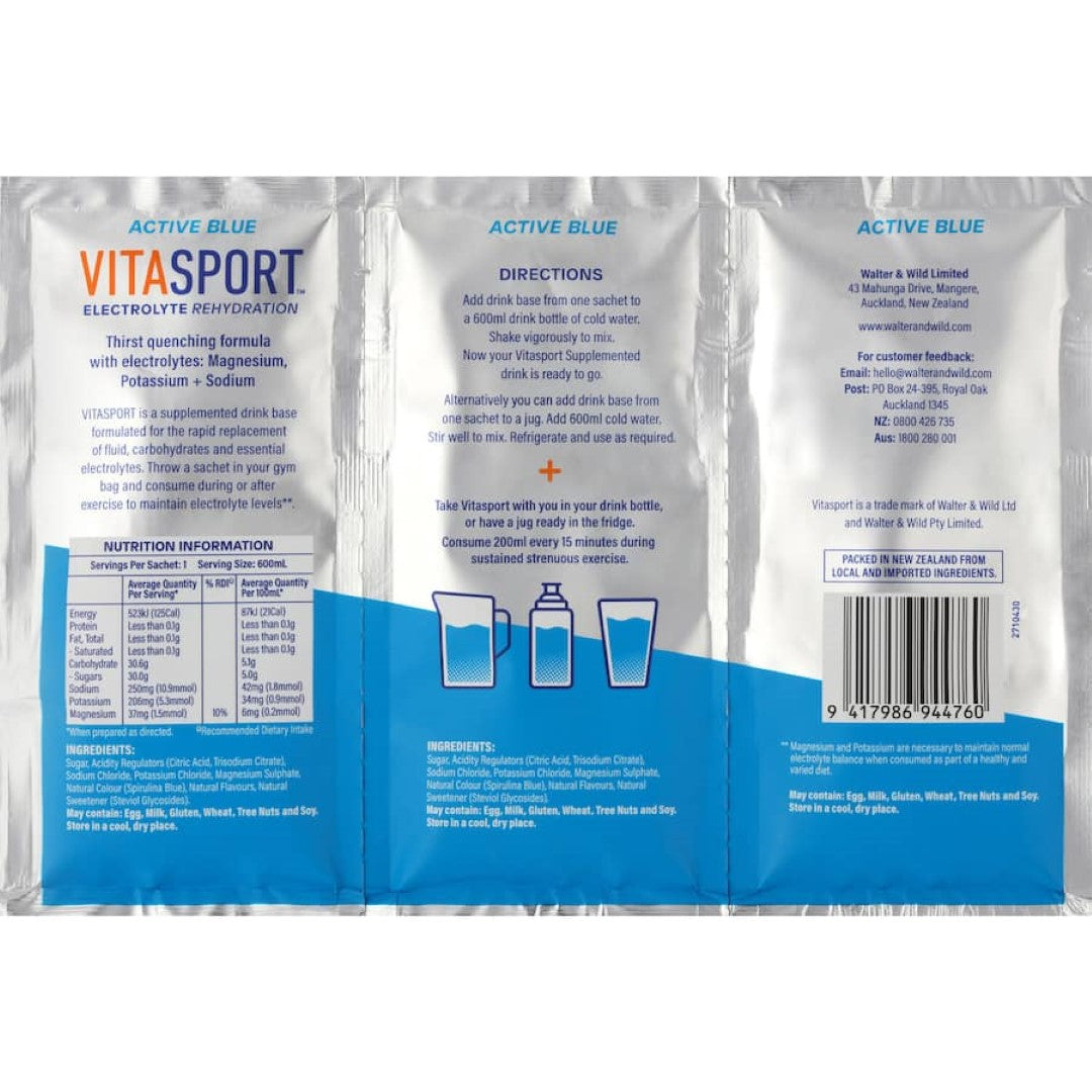 Vitasport Electrolyte Sachet Drink Mix Active Blue 99g 3pack