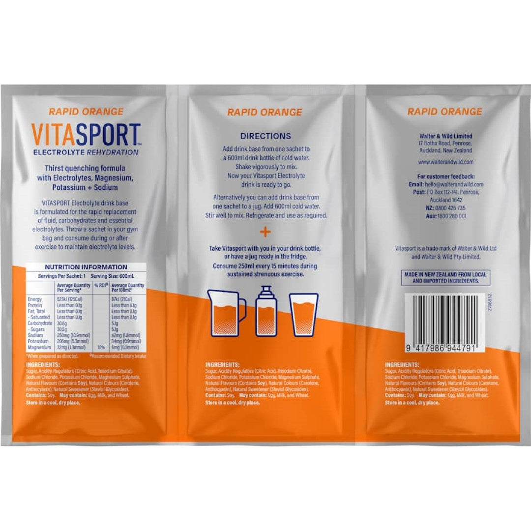Vitasport Electrolyte Sachet Drink Mix Rapid Orange 99g 3pack