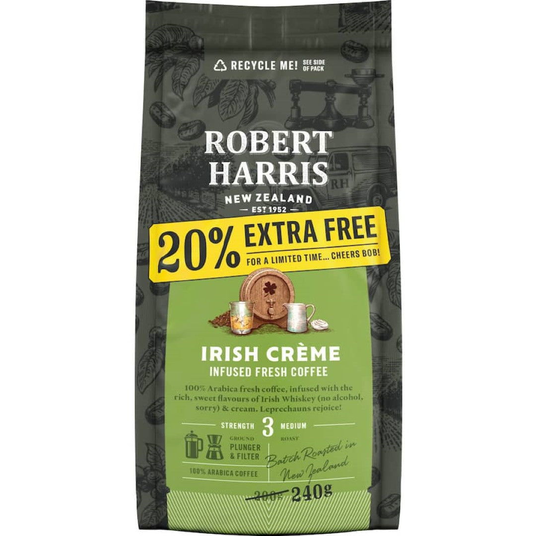 Robert Harris Plunger & Filter Grind Irish Cream Infused 200g