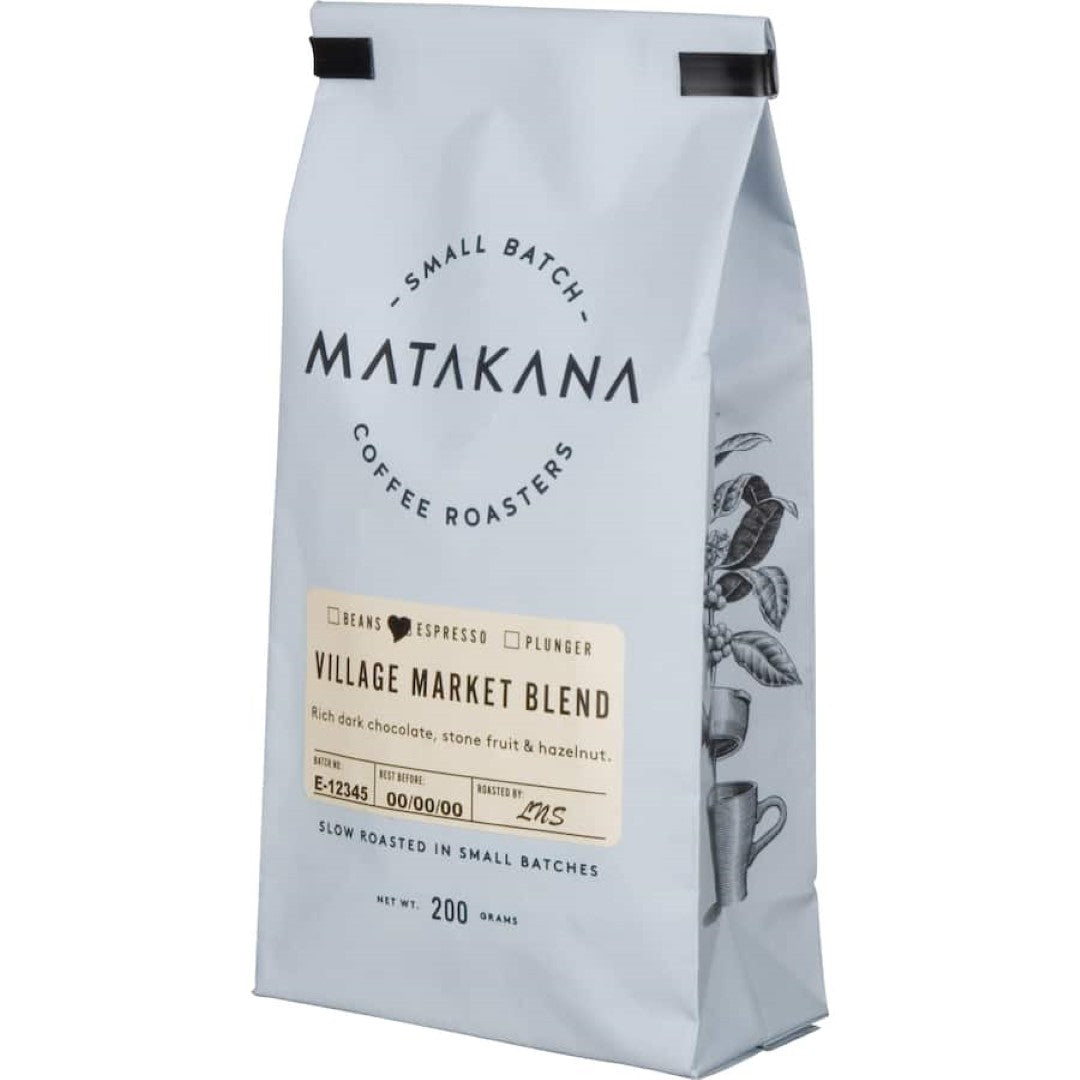 Matakana Coffee Roasters Coffee Beans Espresso Village Market Blend 200g