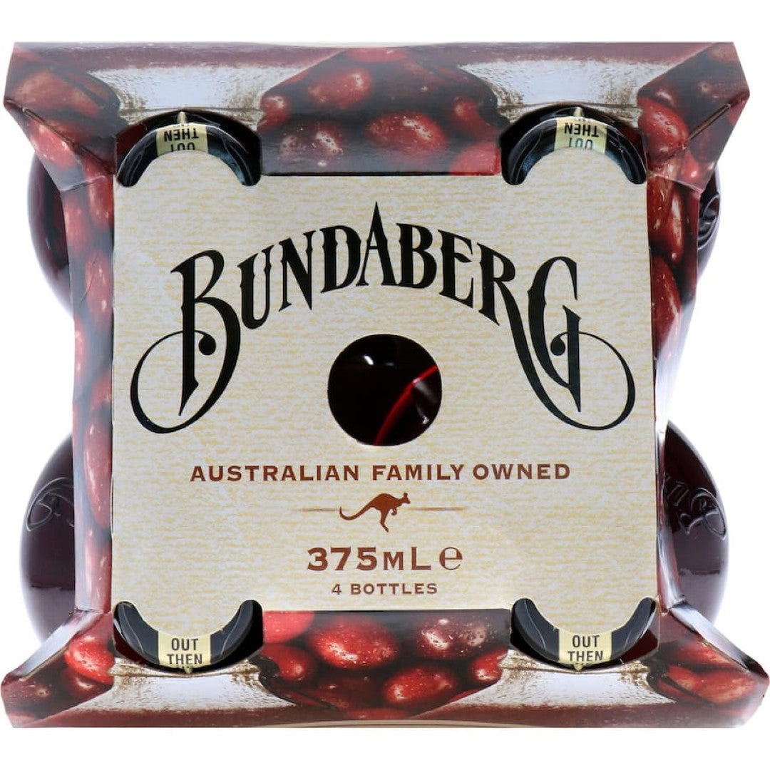 Bundaberg Soft Drink Burgundee Creaming Soda 375ml bottles 4pack