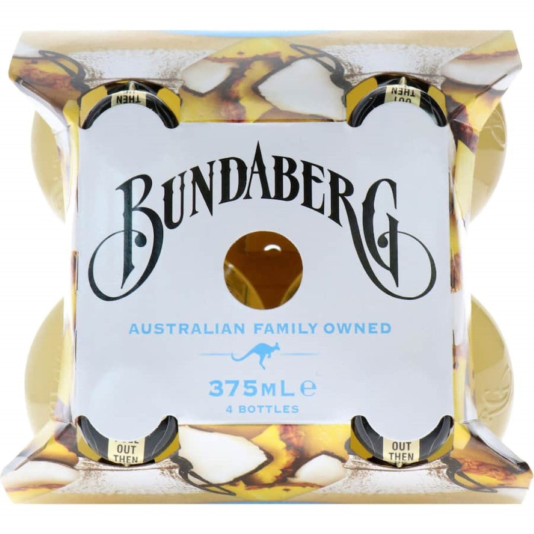 Bundaberg Soft Drink Sparkling Pineapple & Coconut 375ml bottles 4pack