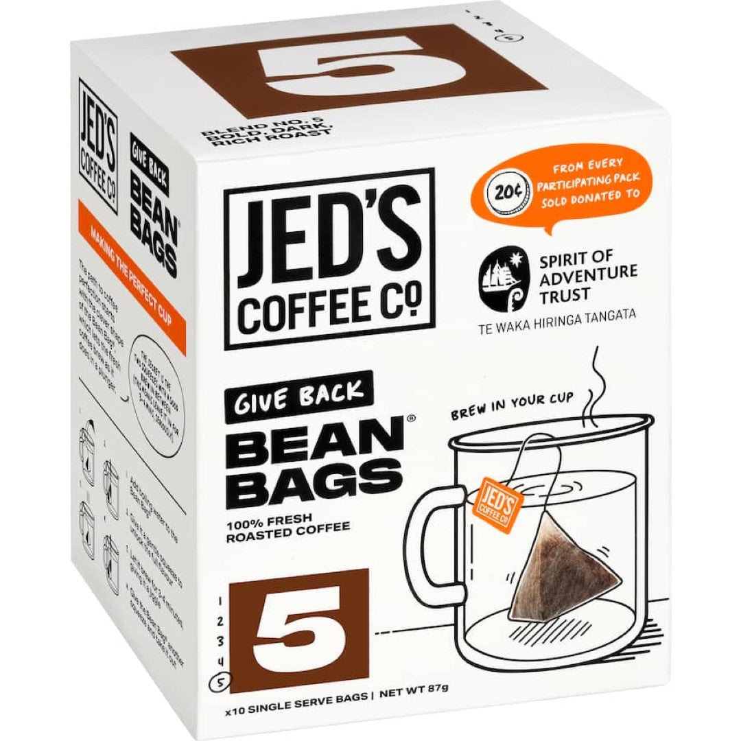 Jed's Coffee Bean Bags 5 Extra Strong 10pack