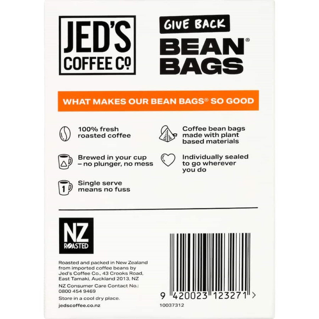 Jed's Coffee Bean Bags 5 Extra Strong 10pack