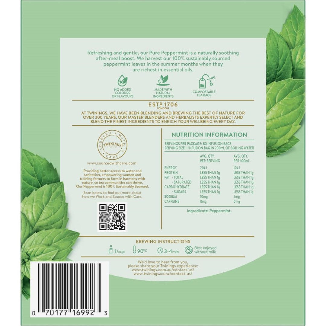 Twinings Herbal Tea Pure Peppermint Bags 80pack