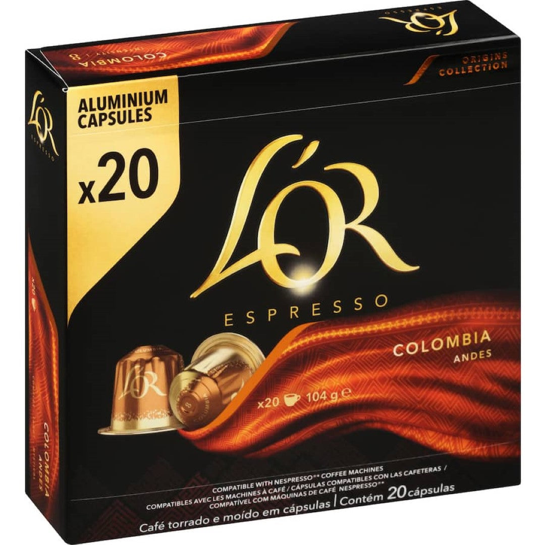L'or Coffee Capsules Colombia Intensity 8 20pack