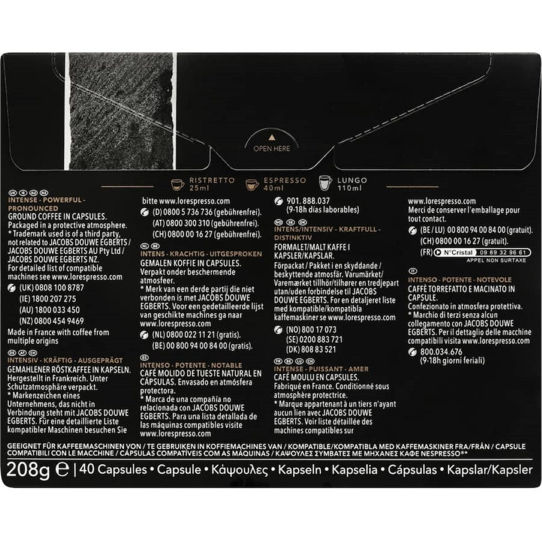 L'or Coffee Capsules Onyx Intensity 12 40pack