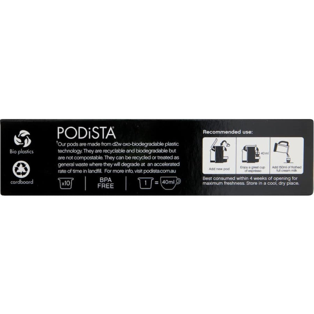 Podista Coffee Pods Double Shot 55g 10pack