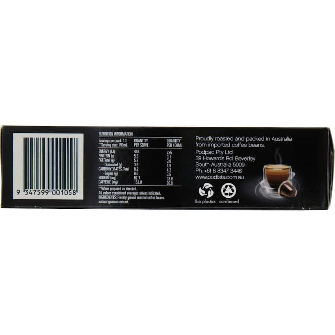 Podista Coffee Pods Double Shot 55g 10pack