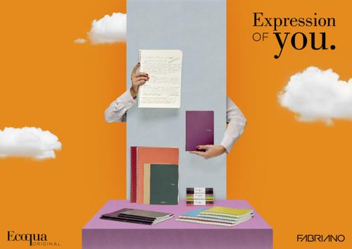 Fabriano Ecoqua Original Stapled - 90gsm Graph 5mm A4 Brown 40 Sheets