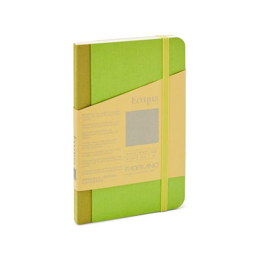 Fabriano Ecoqua Plus Fabric Bound - 90GSM Blank 9X14CM Lime 80 Sheets