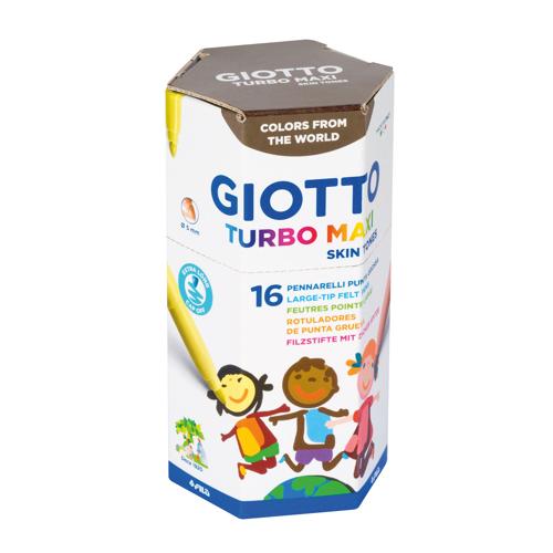 Giotto Turbo Colour Maxi Skin Tones Marker Class Pack 16 - Pot Of 16