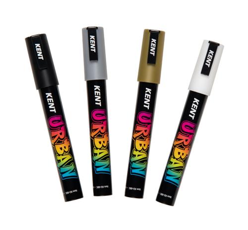 Kent Urban Acrylic Paint Marker Sets Medium - Metallic Pack 4