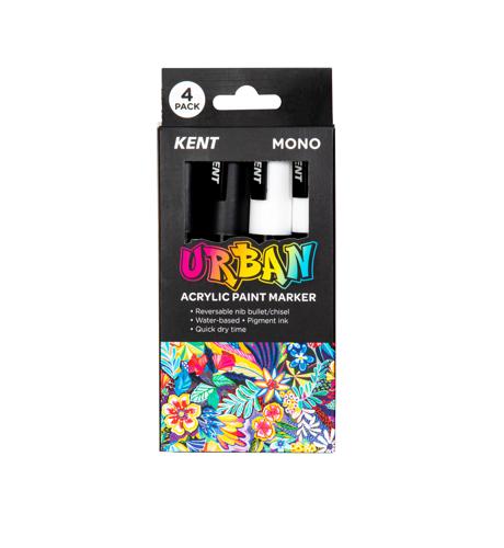 Kent Urban Acrylic Paint Marker Sets Medium - Metallic Pack 4